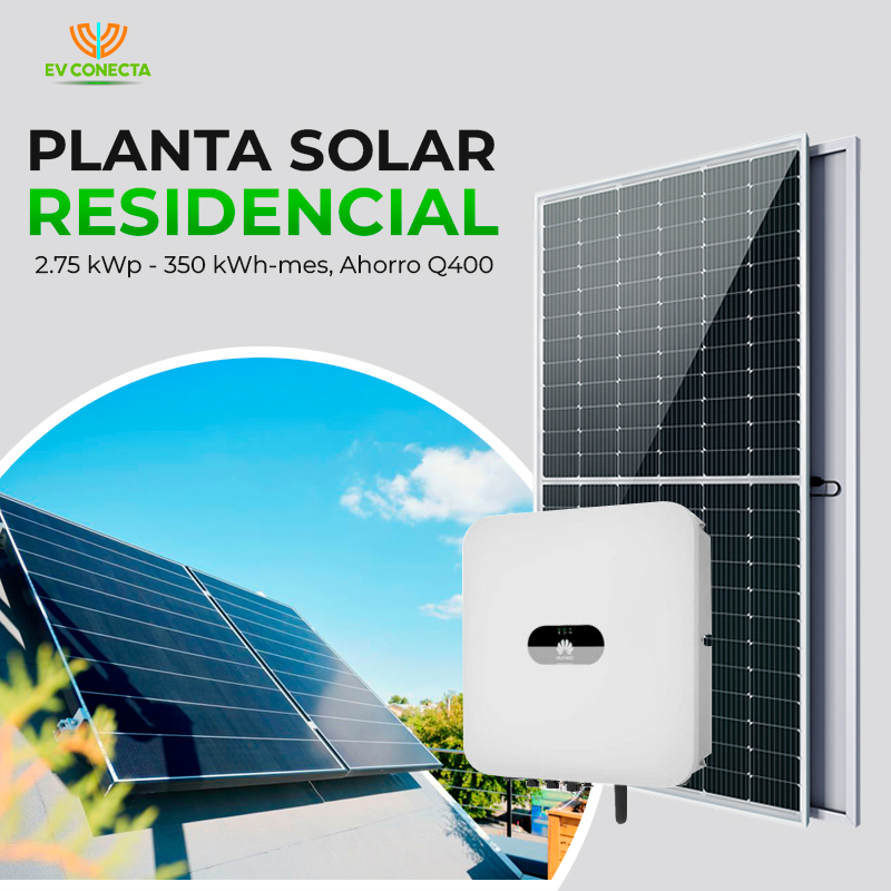 Planta Solar Residencial 2.75 kWp 350 kWh-mes Tier 1