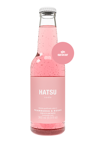 Hatsu soda frambuesa y rosas 300 ml