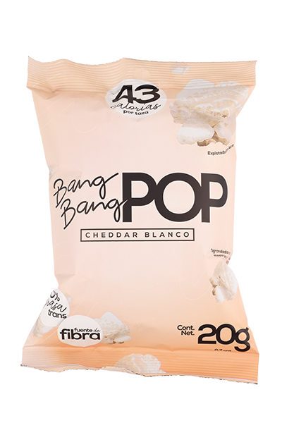 Poporopos Bang bang pop sabor cheddar blanco 20 g