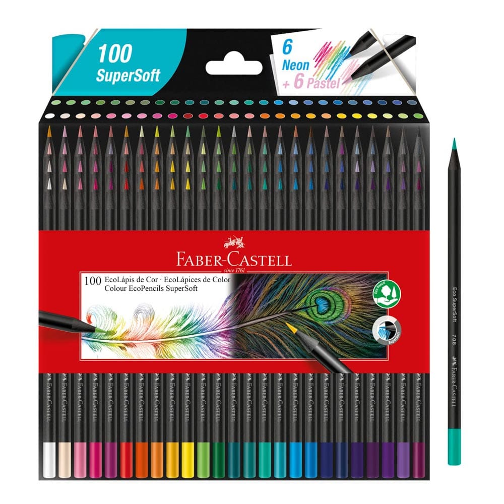 CRAYON DE MADERA FABER CASTELL SUPERSOFT 100 COLORES