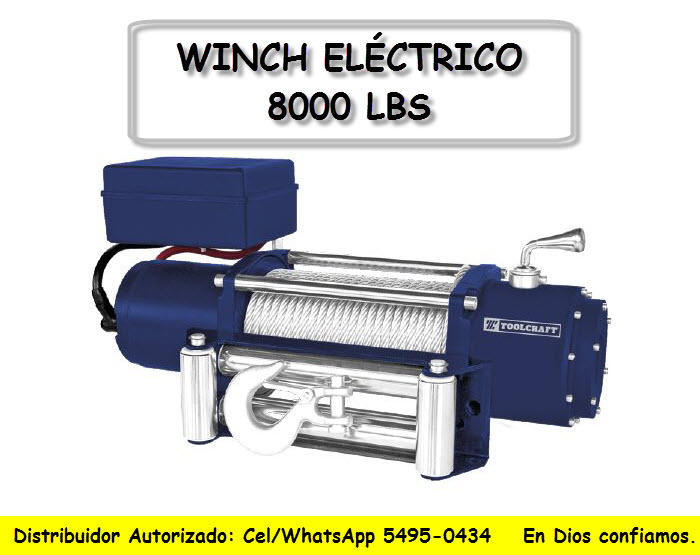 WINCH ELÉCTRICO DE CABLE DE 8000 LBS 29 MTS