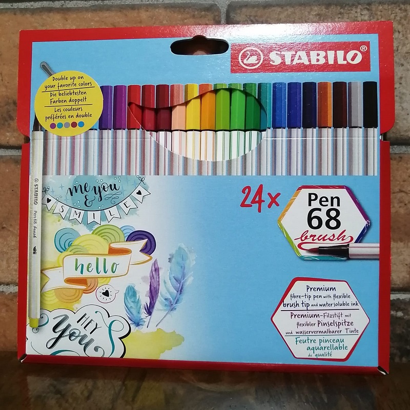 Crayones de madera Stabilo Pen68 Brush 24 U